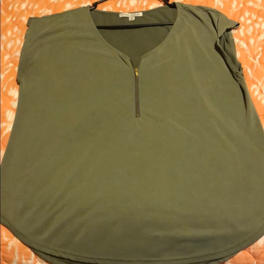 Zip front tee